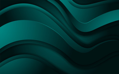 Fototapeta premium Dynamic tosca green gradient with 3d style. Abstract modern background with a wavy texture. Vector illustration