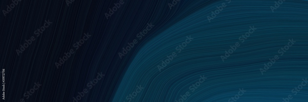 Aufkleber artistic header with very dark blue, black and dark slate gray colors. dynamic curved lines with fluid flowing waves and curves
