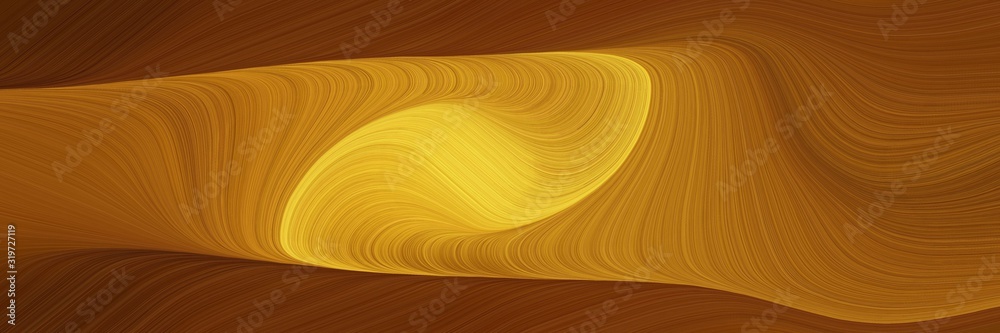 Poster modern header with saddle brown, golden rod and dark golden rod colors. dynamic curved lines with fl