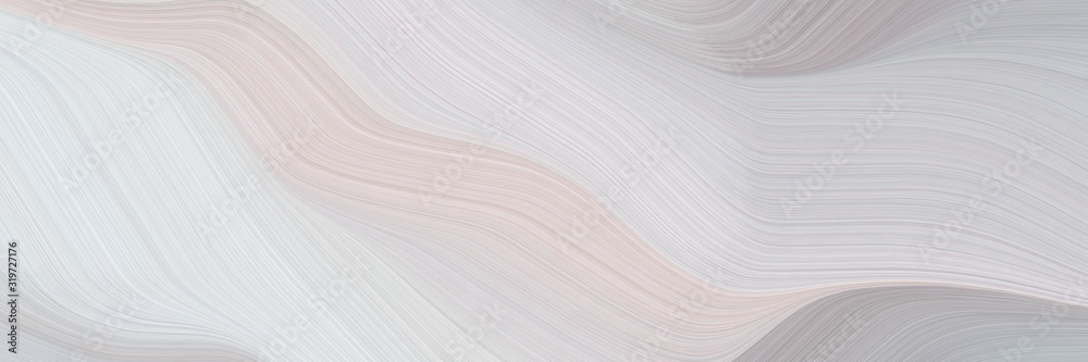 Poster flowing horizontal banner with light gray, lavender and dark gray colors. dynamic curved lines with fluid flowing waves and curves