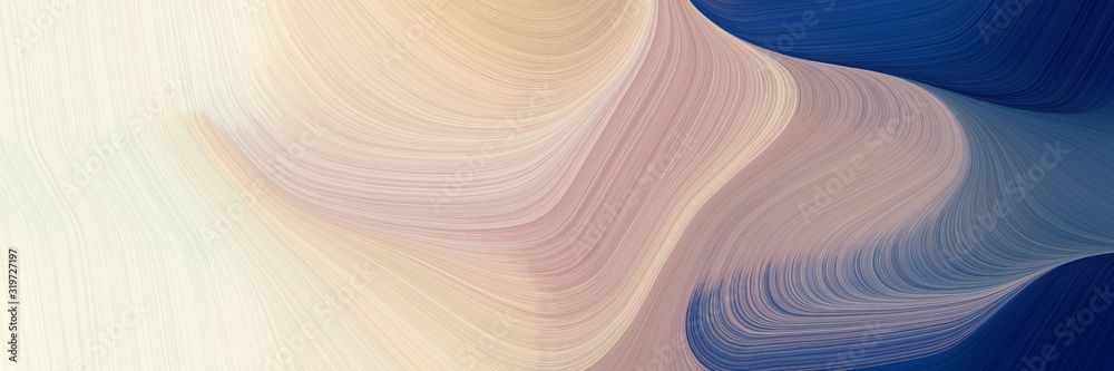 Poster modern designed horizontal header with pastel gray, midnight blue and gray gray colors. dynamic curved lines with fluid flowing waves and curves