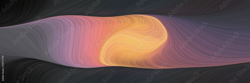 Aufkleber dynamic horizontal banner with dark slate gray, dark salmon and old lavender colors. dynamic curved lines with fluid flowing waves and curves
