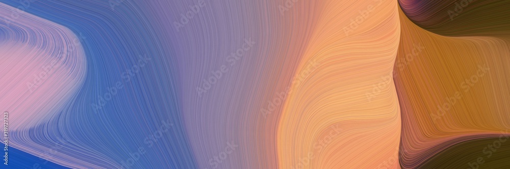 Leinwandbilder colorful header with rosy brown, light slate gray and sienna colors. dynamic curved lines with fluid