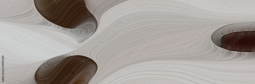 Poster artistic horizontal banner with ash gray, very dark pink and old mauve colors. dynamic curved lines with fluid flowing waves and curves