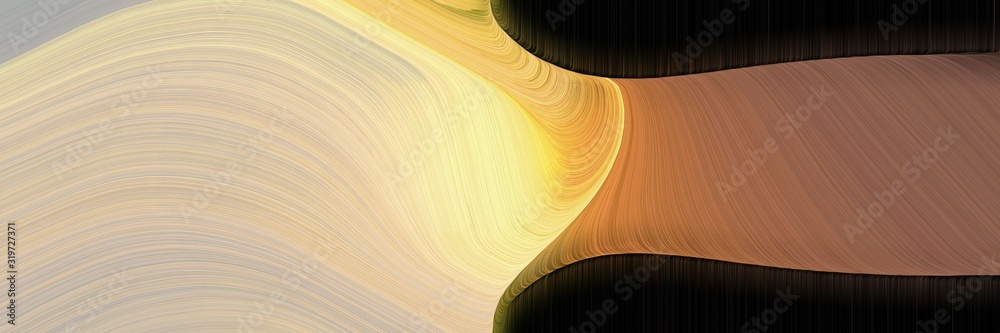 Aufkleber dynamic header with burly wood, black and coffee colors. dynamic curved lines with fluid flowing wav
