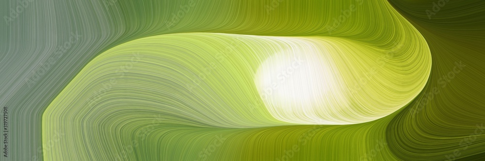 Poster colorful header design with olive drab, beige and dark khaki colors. dynamic curved lines with fluid