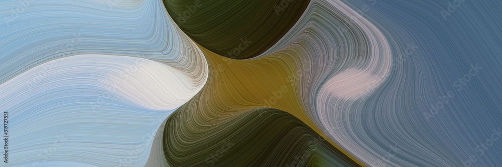 Aufkleber surreal horizontal banner with slate gray, dim gray and pastel blue colors. dynamic curved lines with fluid flowing waves and curves