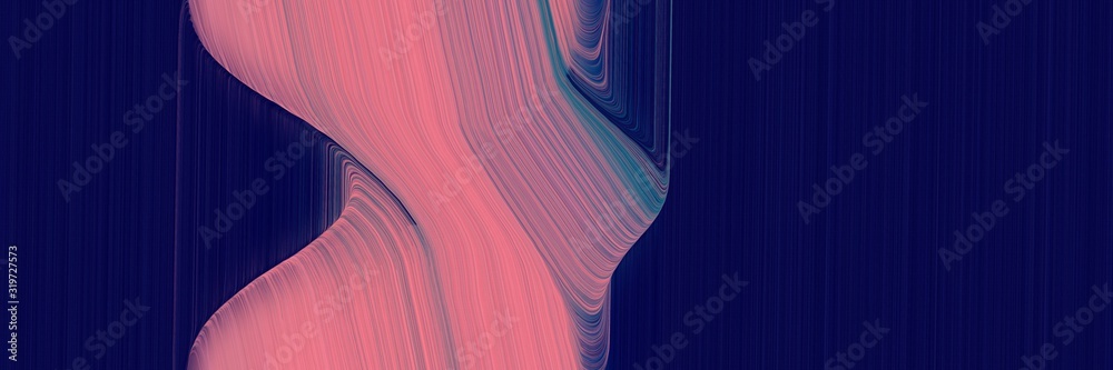 Poster colorful horizontal header with very dark blue, pale violet red and dim gray colors. dynamic curved lines with fluid flowing waves and curves