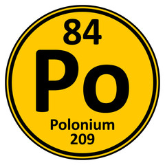 Periodic table element polonium icon.