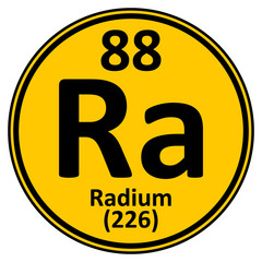 Periodic table element radium icon.