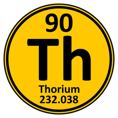 Periodic table element thorium icon. © konstan