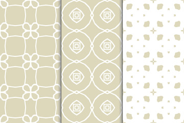 Set of seamless geometric ornaments. Abstract repeating textures. Ethnic template template for printing