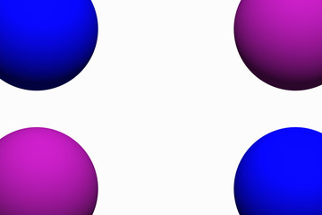 3D illustration abstract background with colorful balls