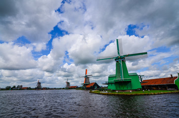 Zaanse Schans, Holland, August 2019. Northeast Amsterdam is a small community located on the Zaan...