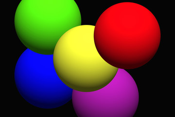  3D illustration abstract background with colorful balls