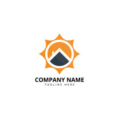 Sun House logo design. Real estate Modern and elegant style design.