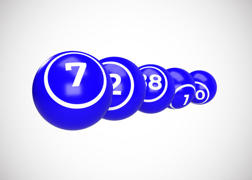 Blue Bingo Balls 3D Render
