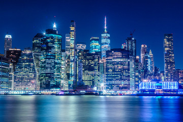 New York skyline by night