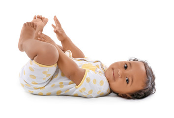 Cute African-American baby isolated on white