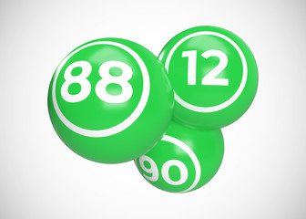 Green Bingo Balls 3D Render