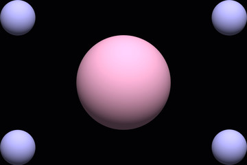  3D illustration abstract background with colorful balls