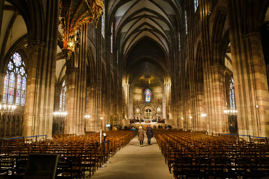interior of Notre-Dame de Strasbourg Cathedral