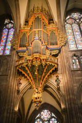 Swallow-nest organ of the Strasbourg Cathedral, France