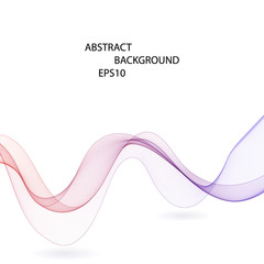 Abstract vector background with smooth color wave. Smoke wavy lines. eps 10