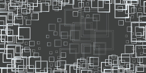 Fototapeta premium Abstract black and white square composition background