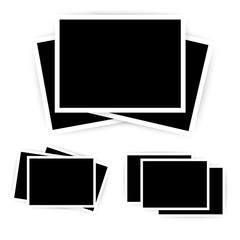 Set of retro photo frames with shadows. Vector illustration. eps 10