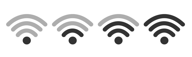 Wifi Wireless W Lan Internet Signal Flat Icons For Apps Or Websites - Isolated On white Background