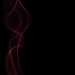 Flickering pink translucent wave on a black background. Vector graphics. abstraction. eps 10