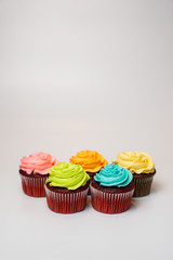 Pastel colored cupcakes