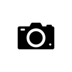 Photo camera flat icon. Photograph focus sign isolated on white background. Camera pictogram for web design, vector illustration