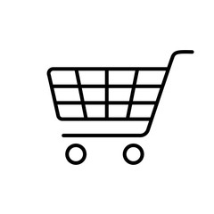 Shopping cart. Flat icon. Vector illustration.