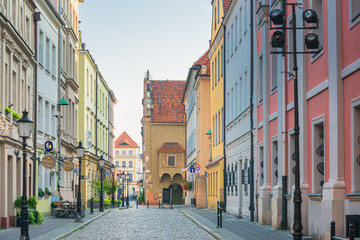 Fototapeta na wymiar POZNAN, POLAND - September 2, 2019: Street view of Old Town, Poznan, Poland