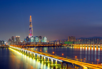 view of seoul city at night south korea