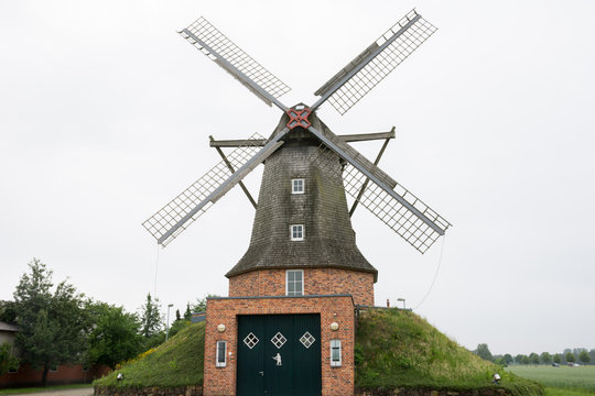 old german windmill, saerbeck