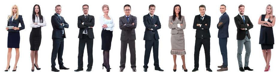 group of successful business people isolated on white
