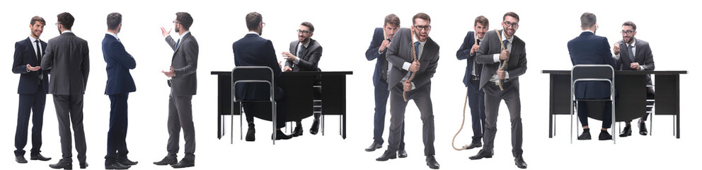 in full growth. two business people discussing something