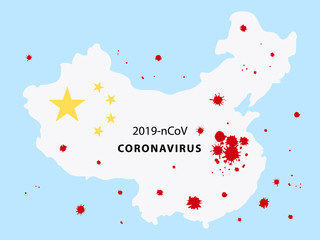 map of china coronavirus infographics vector virus infection 2019 ncov