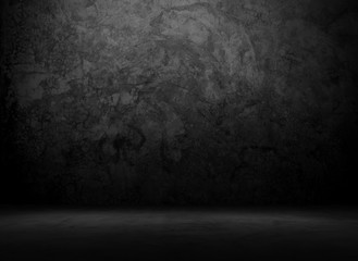 Black wall room background The surface of the brick dark jagged. Abstract black wall empty room background for interior design and decoration.
