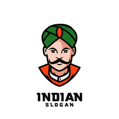 Indian chef character logo design cartoon