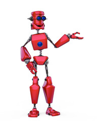 funny robot cartoon showing in a white background