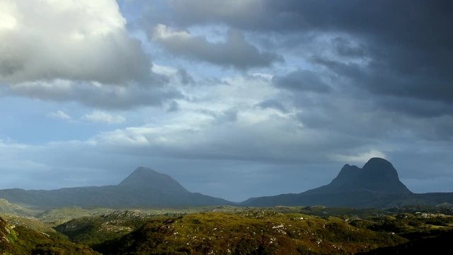 The mountains Canisp and Suilven,  Inverpolly National Nature Reserve, Sutherland, Scottish Highlands, Scotland, UK