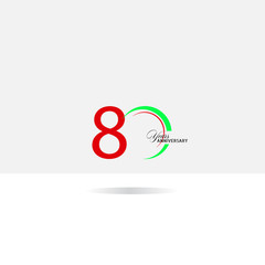 80 year anniversary logo template vector