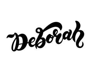 Deborah. Woman's name. Hand drawn lettering. Vector illustration. Best for Birthday banner