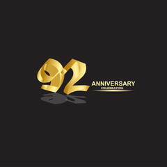 92 year anniversary logo template vector