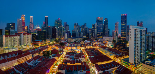 China Town , Singapore Sep 27/2019 4k view the inner streets of Chinatown are adorned with colorful...