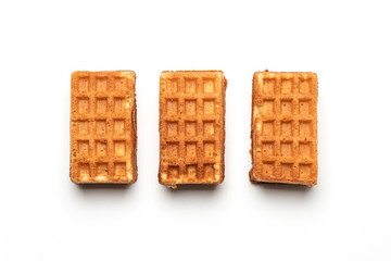 Soft Viennese waffles on a white background
